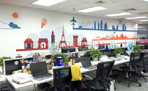 永仁教你设计办公室墙绘的方法。