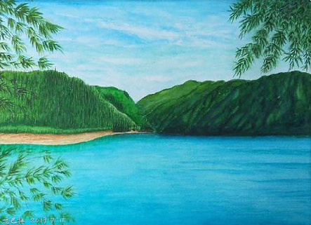 永仁在墙绘中，如何绘画绿水青山？